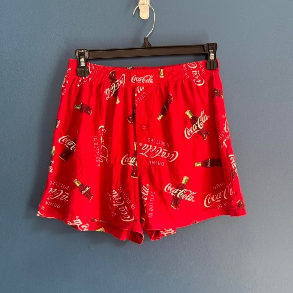 Coca Cola Boxer Shorts Women's Size‎ Small Cotton Red Logo Retro Pajama Bottle